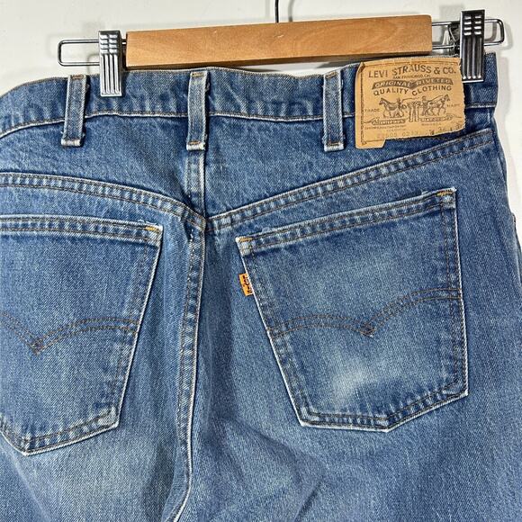 Vintage Levis 505 Orange Tab USA Denim Jeans 32 x 29 70s Straight - Picture 8 of 11